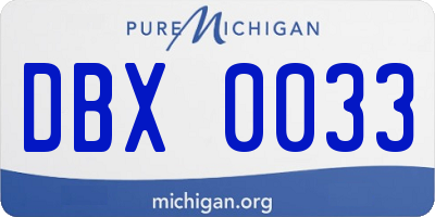 MI license plate DBX0033