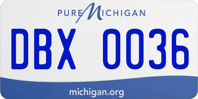 MI license plate DBX0036