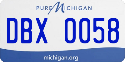 MI license plate DBX0058