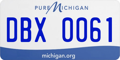 MI license plate DBX0061