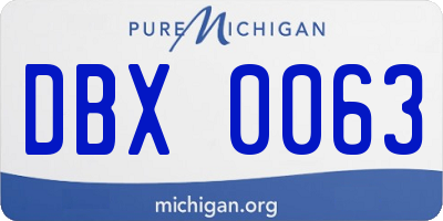 MI license plate DBX0063