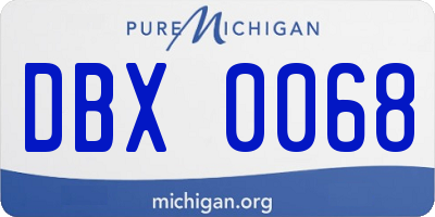 MI license plate DBX0068