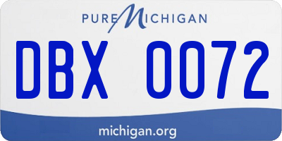 MI license plate DBX0072