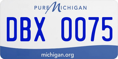 MI license plate DBX0075