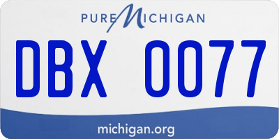 MI license plate DBX0077