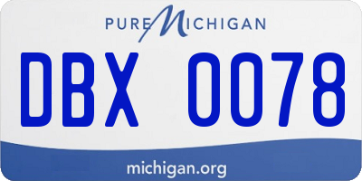MI license plate DBX0078