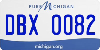 MI license plate DBX0082