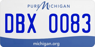 MI license plate DBX0083