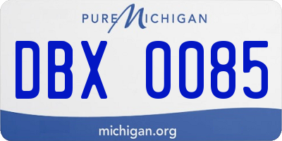 MI license plate DBX0085