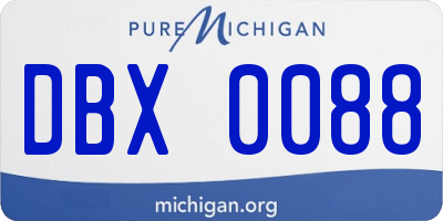 MI license plate DBX0088