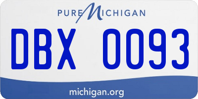 MI license plate DBX0093