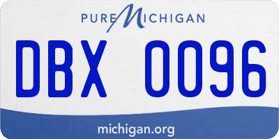 MI license plate DBX0096