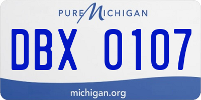 MI license plate DBX0107
