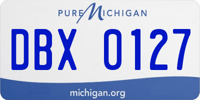MI license plate DBX0127