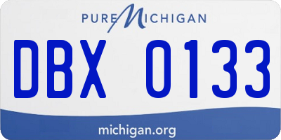 MI license plate DBX0133