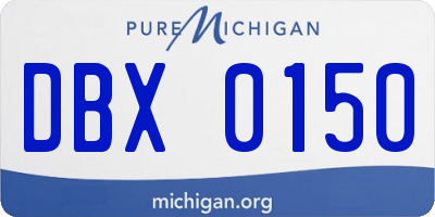 MI license plate DBX0150
