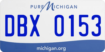 MI license plate DBX0153