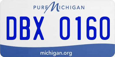 MI license plate DBX0160