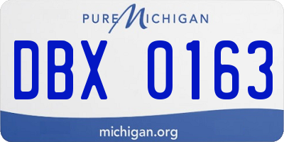 MI license plate DBX0163
