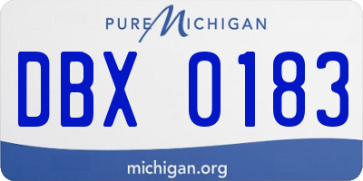 MI license plate DBX0183