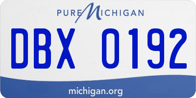 MI license plate DBX0192