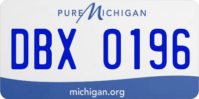 MI license plate DBX0196