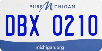 MI license plate DBX0210