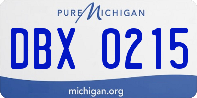 MI license plate DBX0215