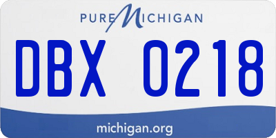 MI license plate DBX0218