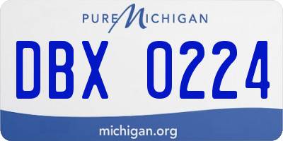 MI license plate DBX0224