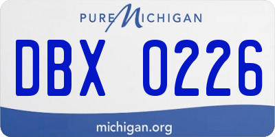 MI license plate DBX0226