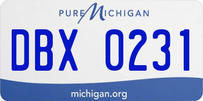 MI license plate DBX0231