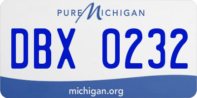 MI license plate DBX0232