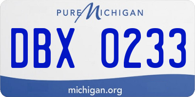 MI license plate DBX0233