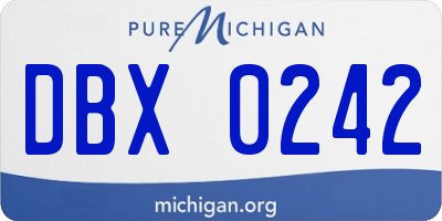 MI license plate DBX0242