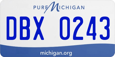 MI license plate DBX0243