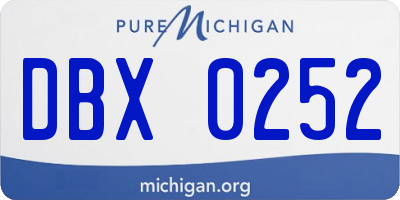 MI license plate DBX0252