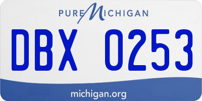 MI license plate DBX0253