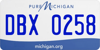 MI license plate DBX0258