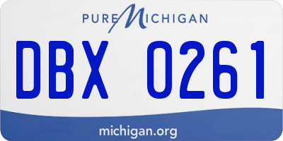 MI license plate DBX0261