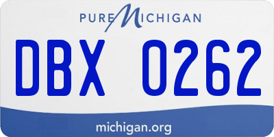 MI license plate DBX0262