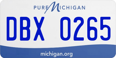 MI license plate DBX0265