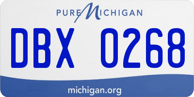 MI license plate DBX0268