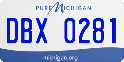 MI license plate DBX0281
