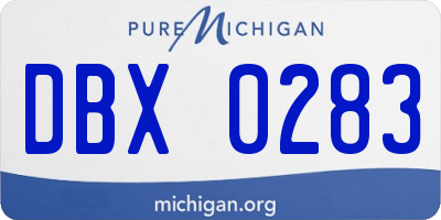 MI license plate DBX0283