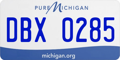 MI license plate DBX0285
