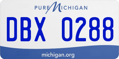 MI license plate DBX0288