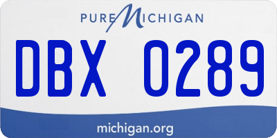 MI license plate DBX0289