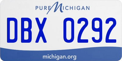 MI license plate DBX0292