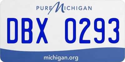 MI license plate DBX0293